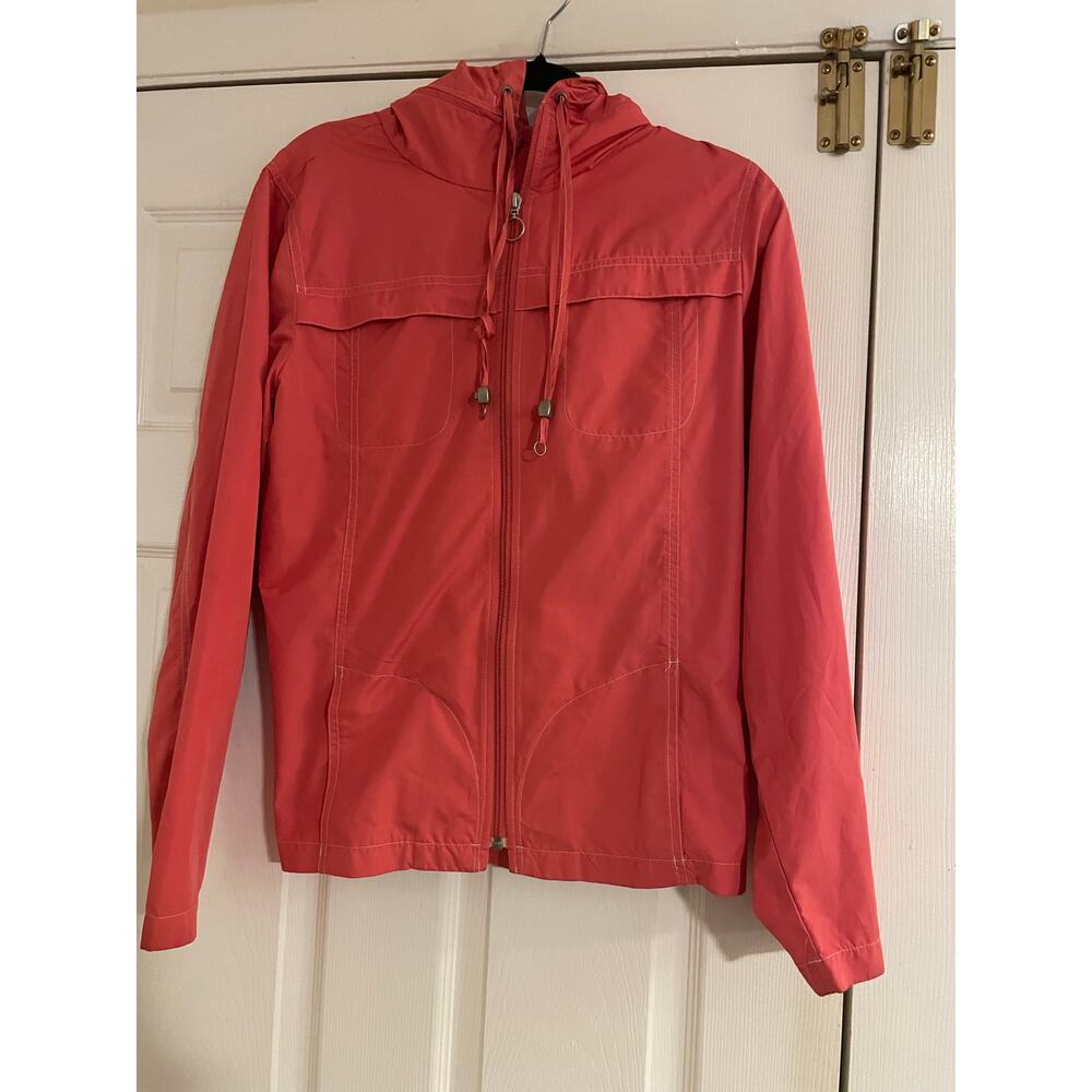 Talbots coral windbreaker jacket size small